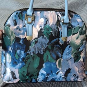 Source Unknown Powder Blue Dome Satchel with Gold Accents